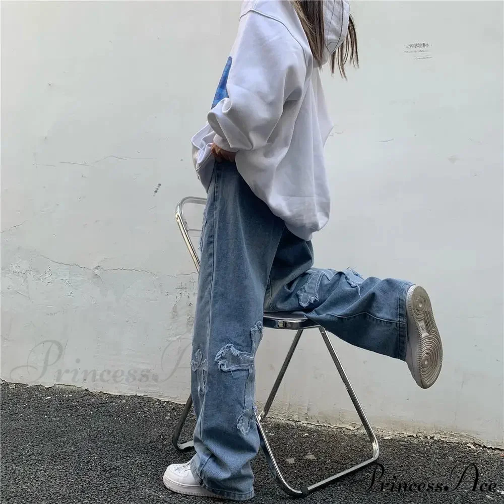Women Pant Woman High Waist Denim Pants Wide Leg Denim Clothing Blue Vintage Quality Fashion Straight Jean - Image 4