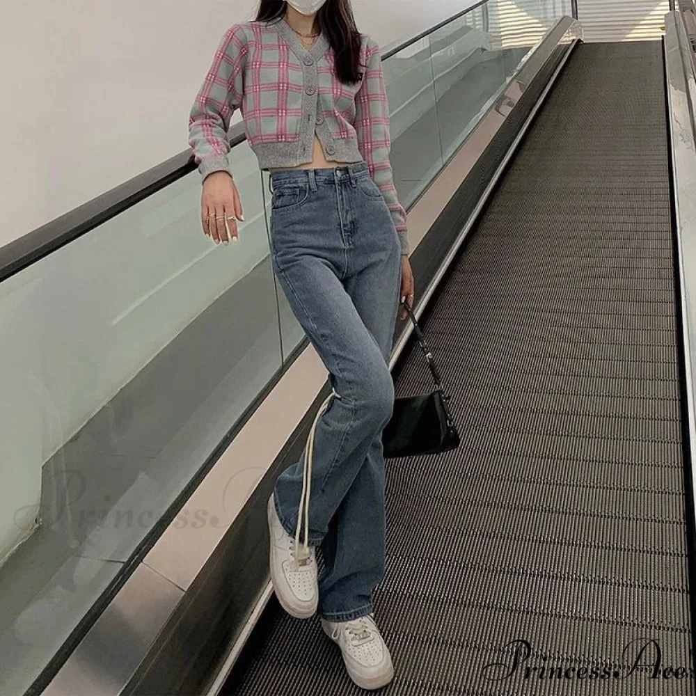 High Quality Vintage Blue Wide-Leg Straight Fashion Jean - Image 5