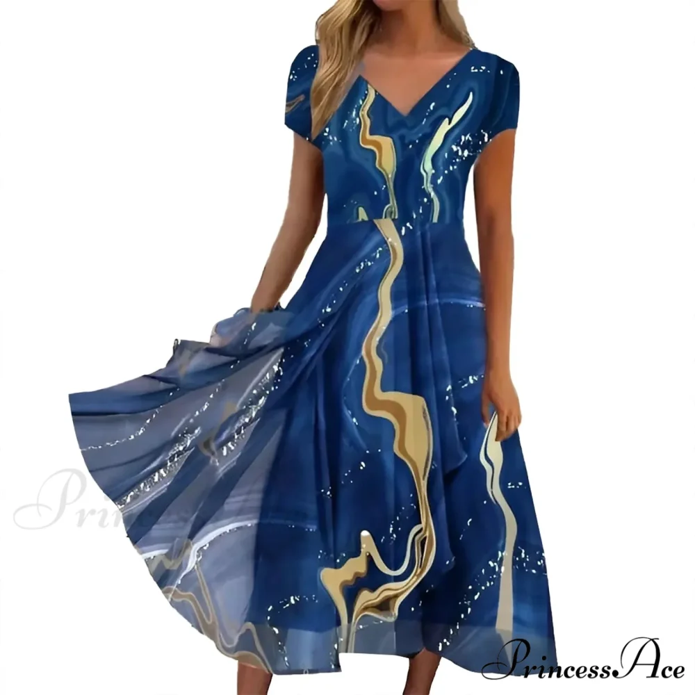 Women's Long Chiffon Stitching Lace Female Bridesmaids Elegant Maxi Pure Color Round Neck Long Vestidos Dress - Image 12