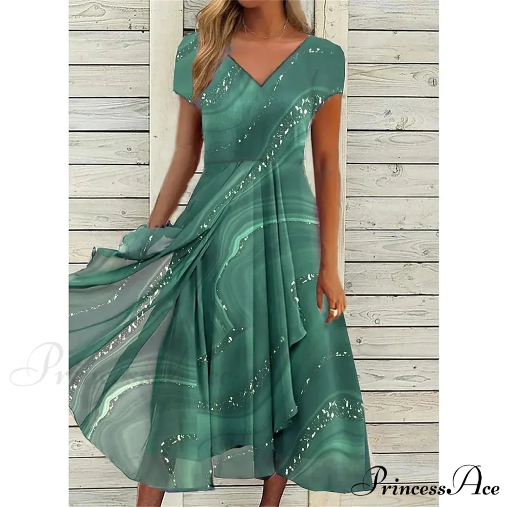 Women's Long Chiffon Stitching Lace Female Bridesmaids Elegant Maxi Pure Color Round Neck Long Vestidos Dress - Image 2
