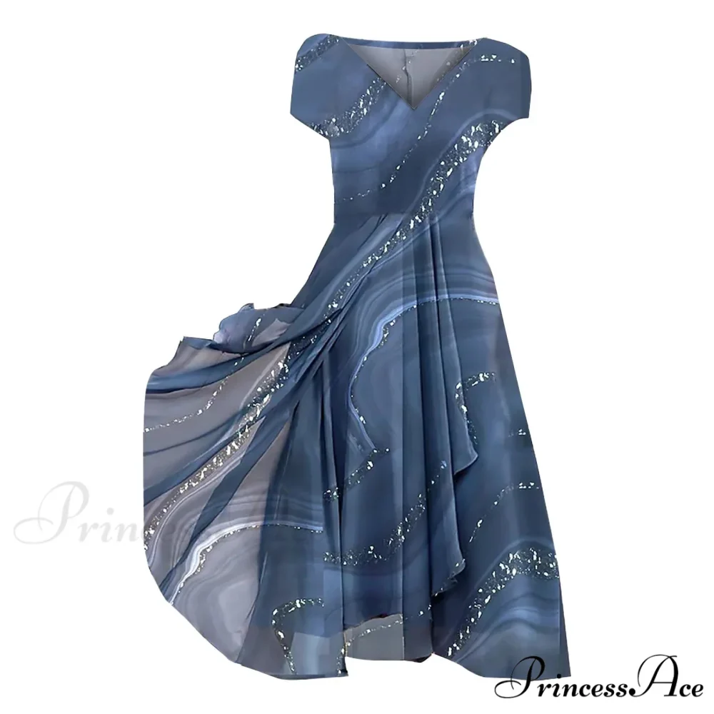 Women's Long Chiffon Stitching Lace Female Bridesmaids Elegant Maxi Pure Color Round Neck Long Vestidos Dress - Image 4