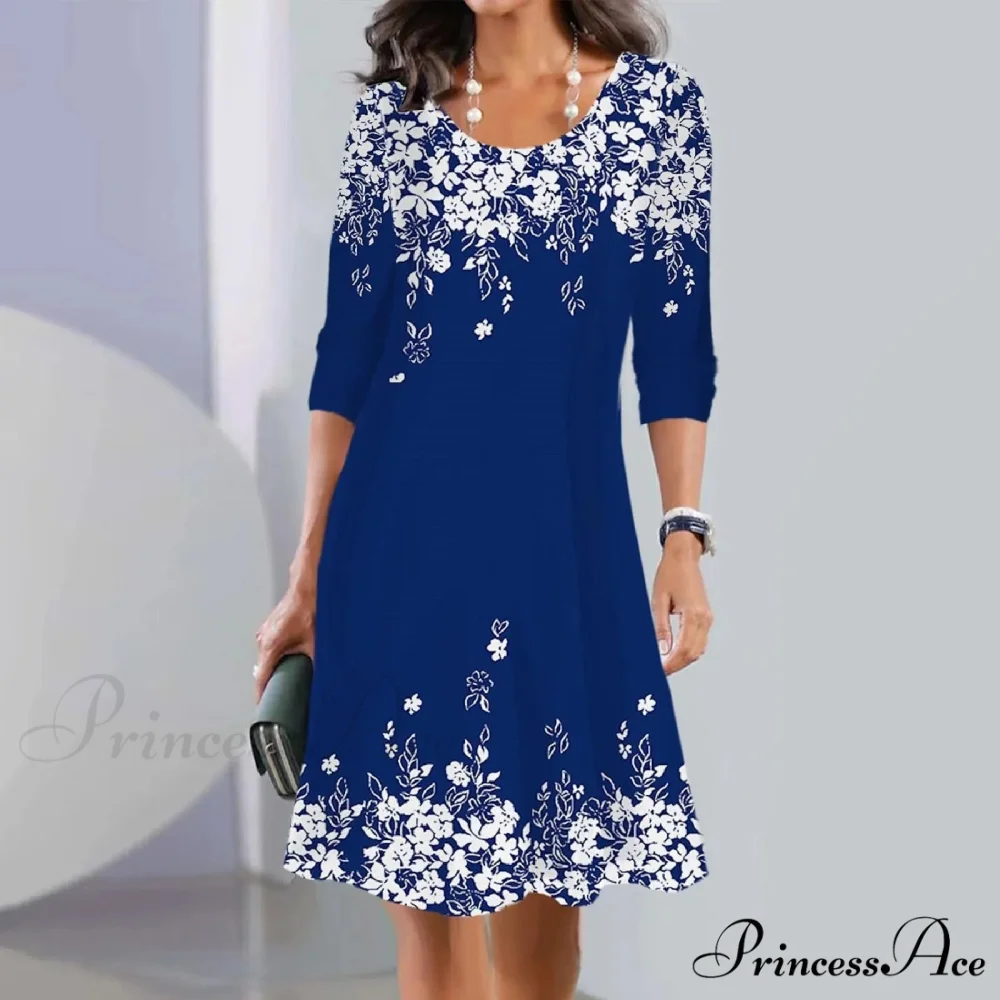 Vintage Polka Dot Print Long Maxi Round Neck Short Sleeve Pockets Loose Casual Summer 2024 Dress - Image 3