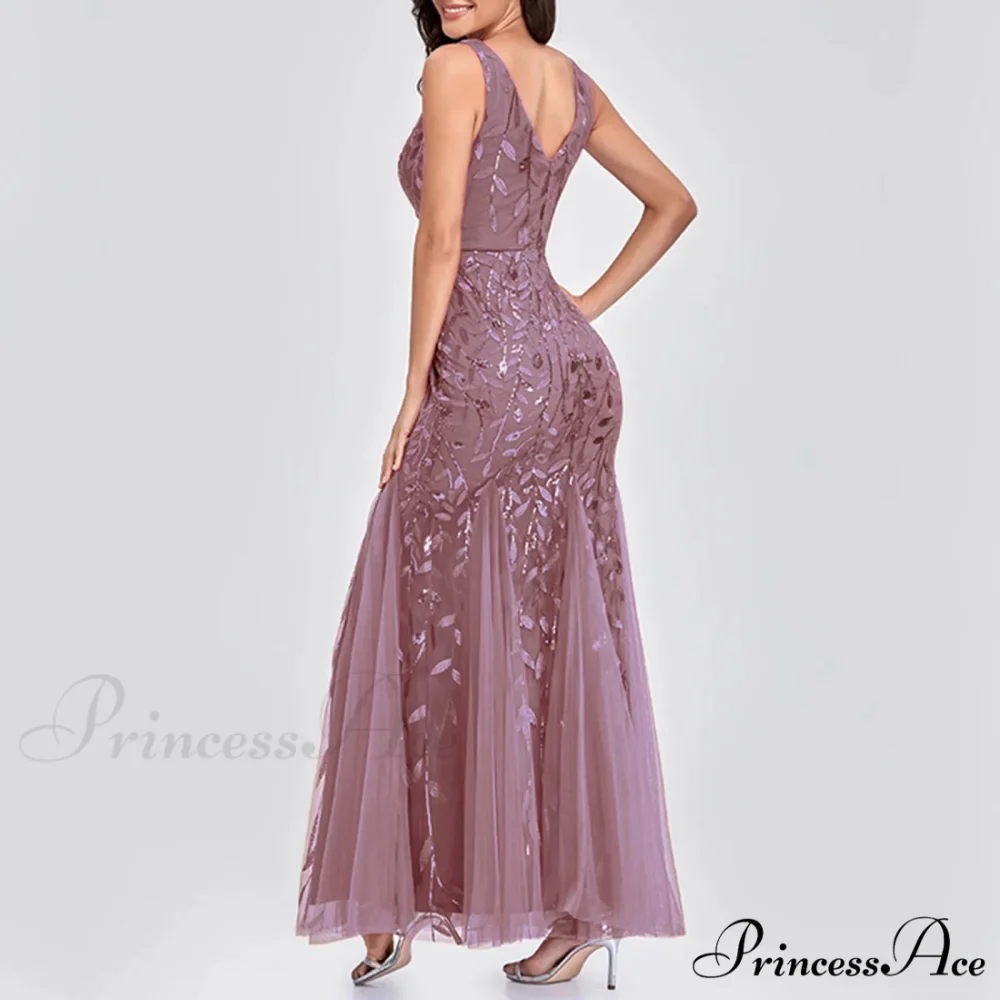 New Square-Collar Sequined Long-Sleeve Ruffle Hem Bodycon Evening Party Vestidos Dress - Image 4