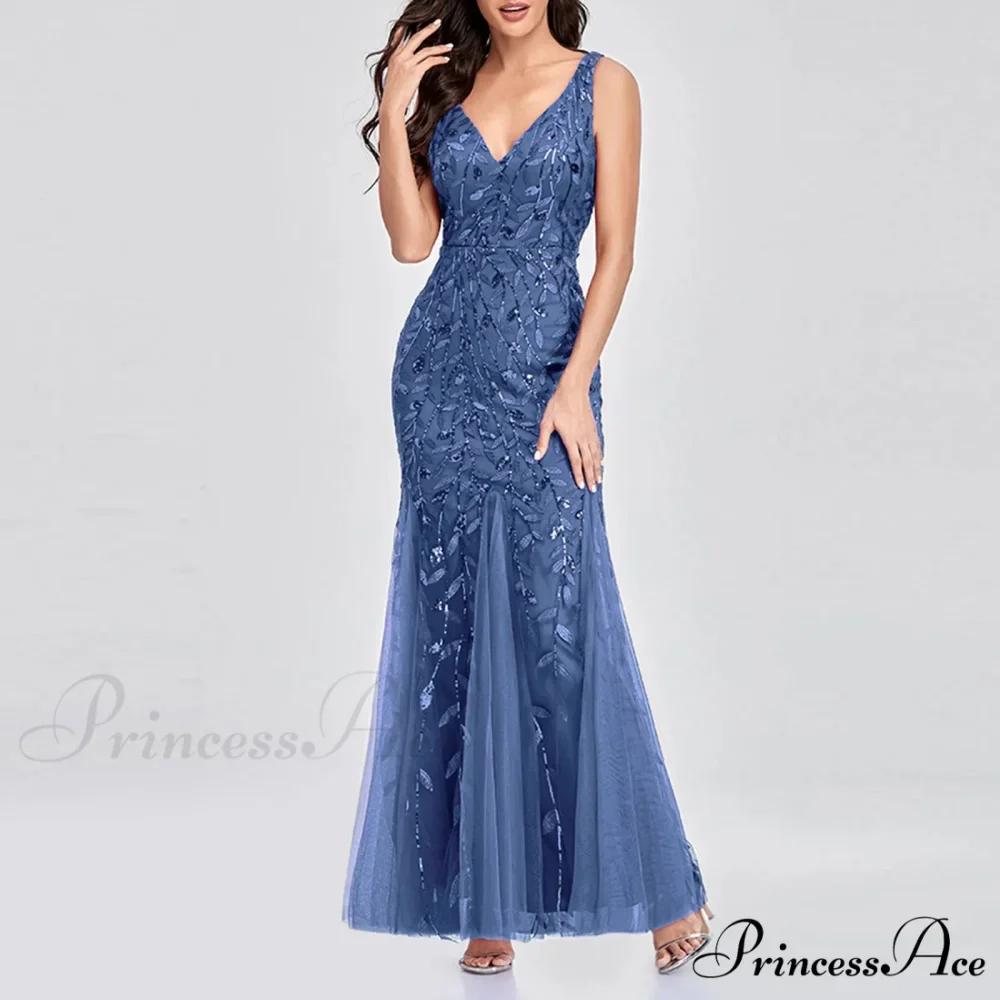 New Square-Collar Sequined Long-Sleeve Ruffle Hem Bodycon Evening Party Vestidos Dress - Image 5