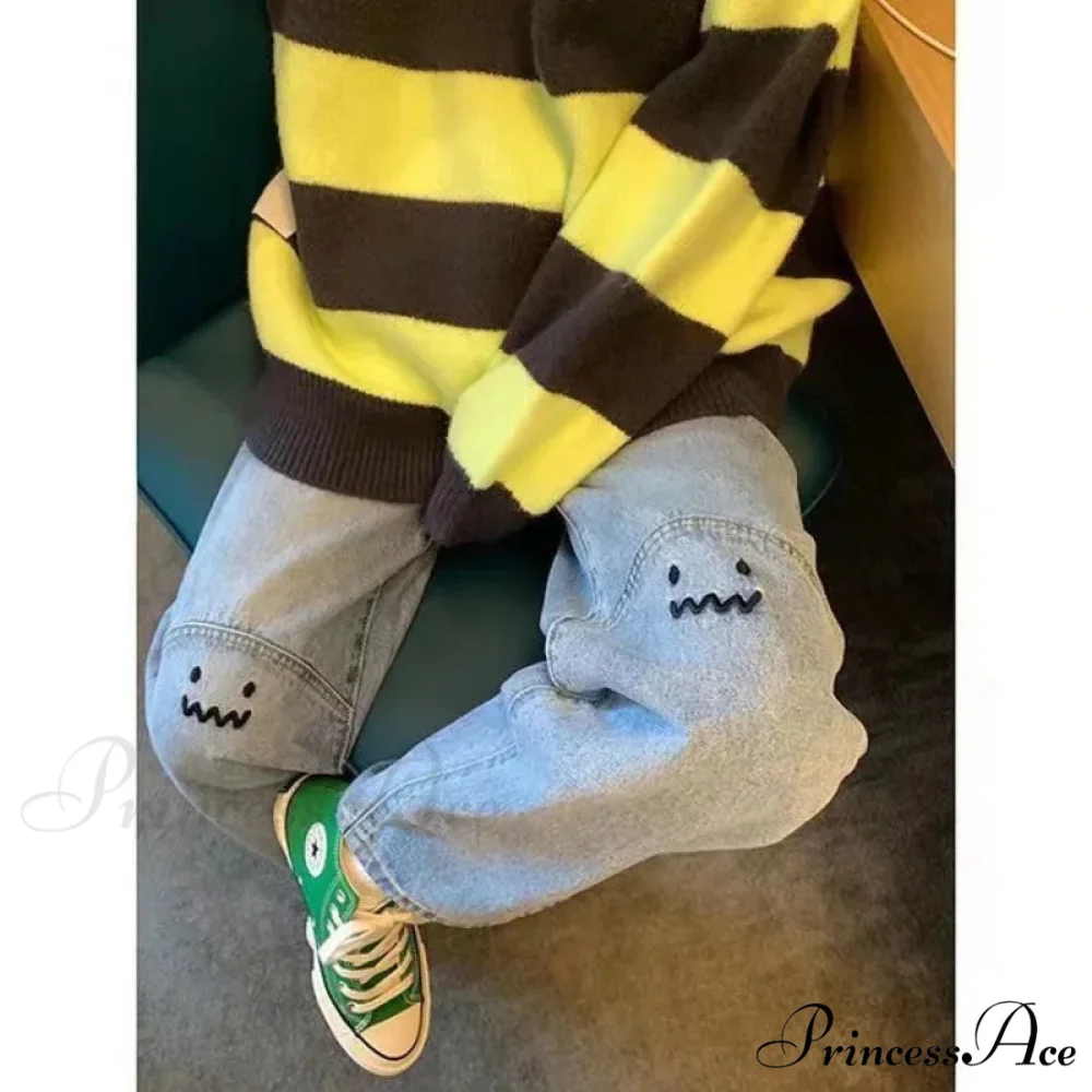 Street Trend Ruffian Handsome Letter Hip Hop Personality Fashion Ladies Trousers Jean - Image 2