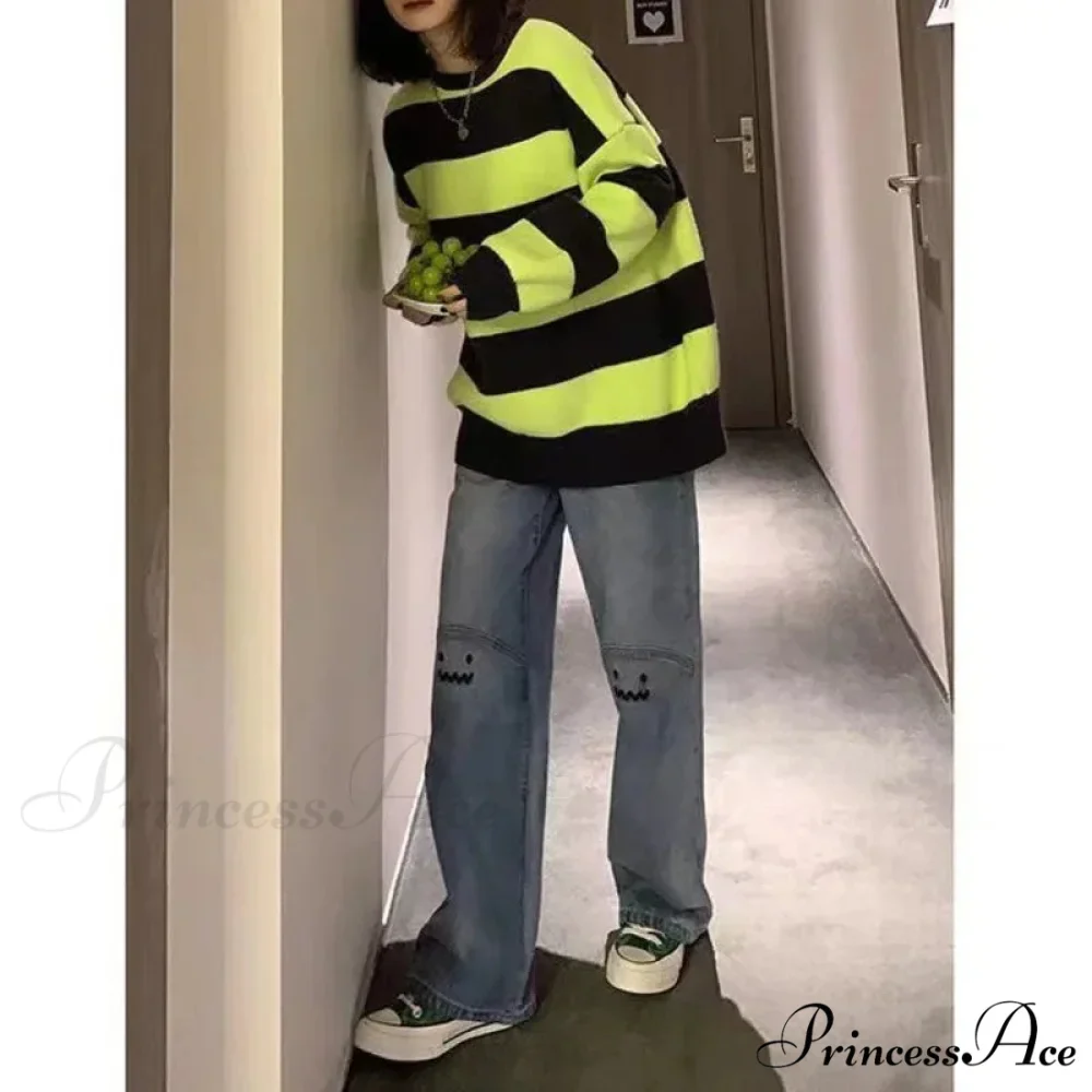 Street Trend Ruffian Handsome Letter Hip Hop Personality Fashion Ladies Trousers Jean - Image 5