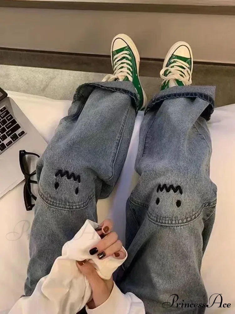Street Trend Ruffian Handsome Letter Hip Hop Personality Fashion Ladies Trousers Jean - Image 7