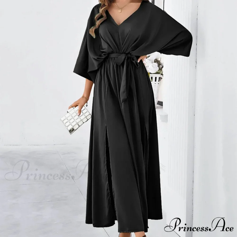Autumn Winter Elegant Velvet Maxi Long Sleeve Pleated High Waist Female Casual Slim Fit Long Dress - Image 2