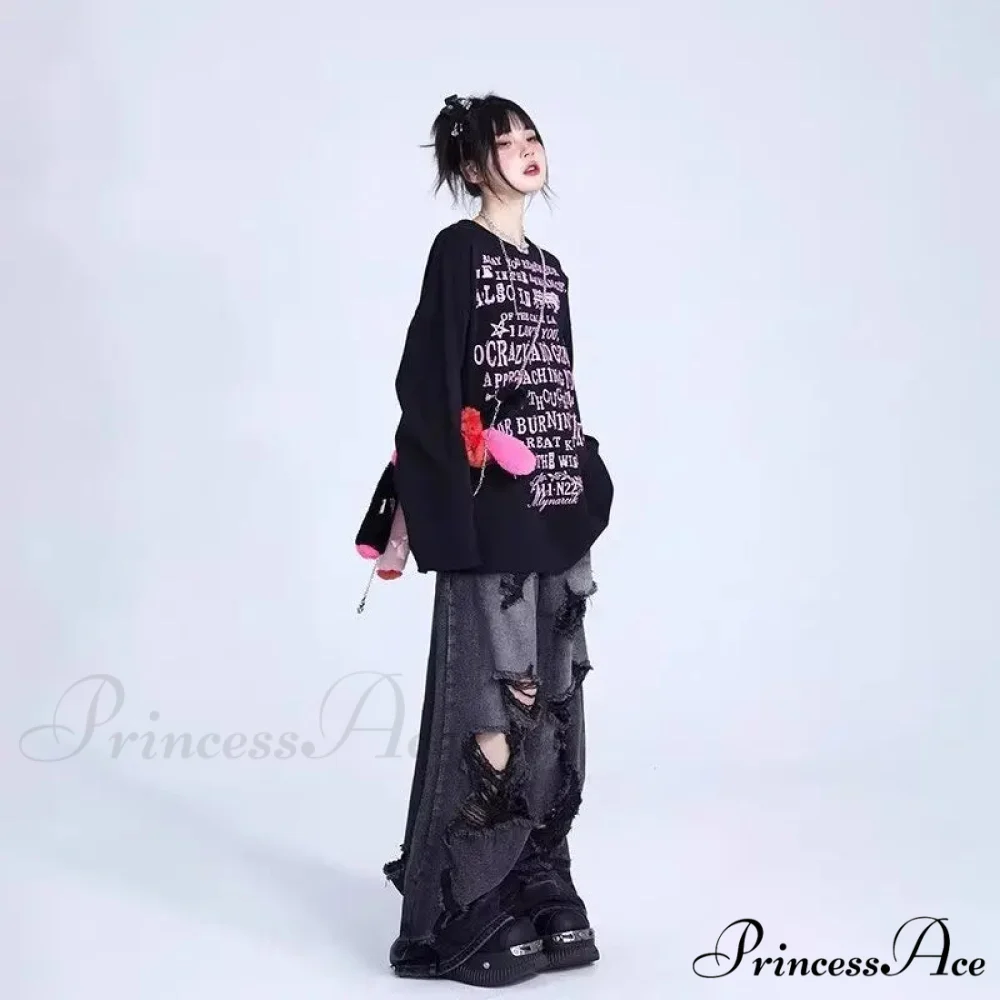 High-end Floor Length Trendy Brand Fashion Jean - Image 4