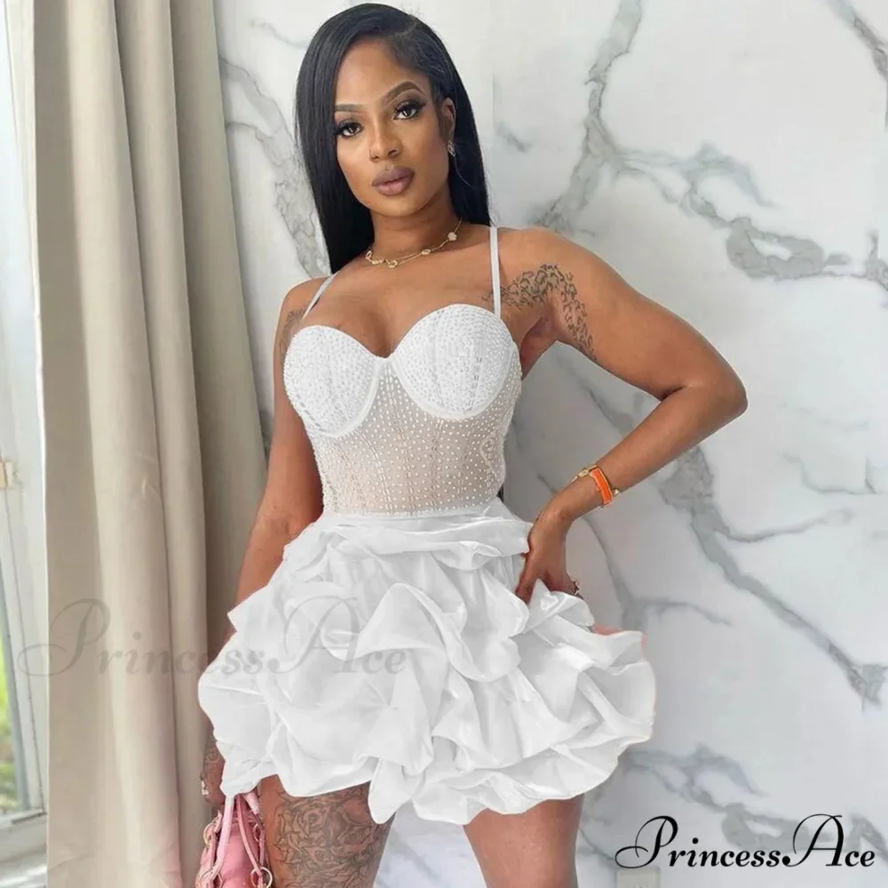 Heavy Embellished Rhinestone Sexy Spaghetti Strap Party Dress - Image 5