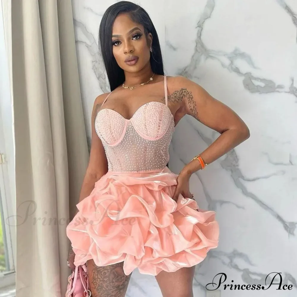 Heavy Embellished Rhinestone Sexy Spaghetti Strap Party Dress - Image 7