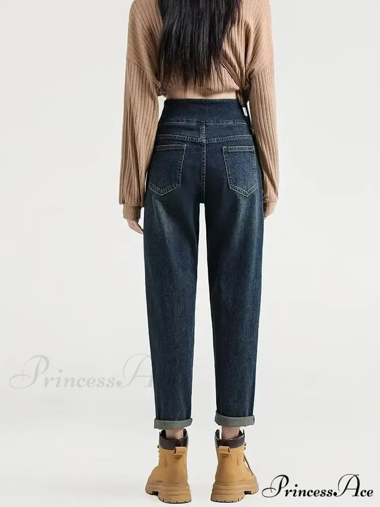 Versatile Light Color Thickened New Long Straight Art Natural Waist Fashion Jean - Image 2