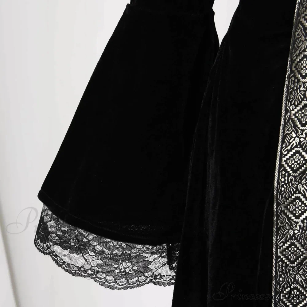 Velvet Medieval Victorian Cosplay Retro Gown Fancy Long Dress - Image 3