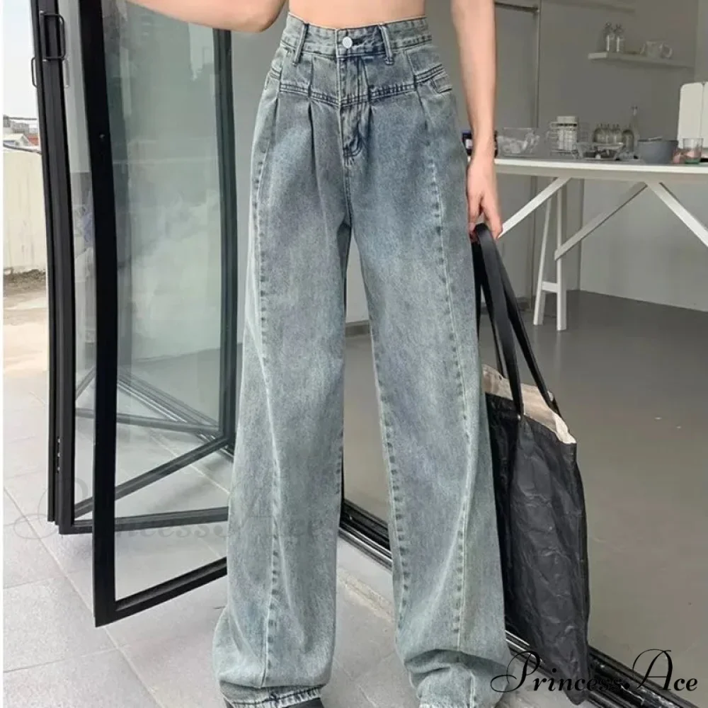 Fashionable Minimalist Lazy Wide Legged Harajuku Trendy Natural Waist Jean - Image 6