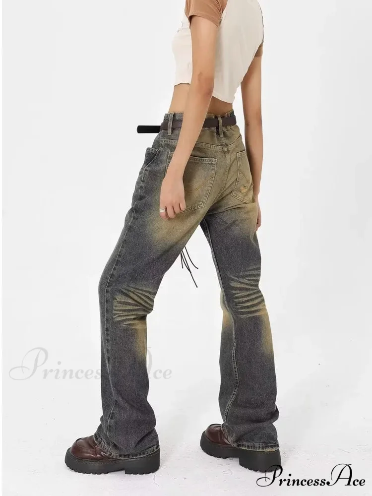 Wash Made Old Blue Micro Flared Retro Trendy Jean - Image 4