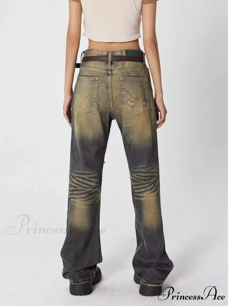 Wash Made Old Blue Micro Flared Retro Trendy Jean - Image 5