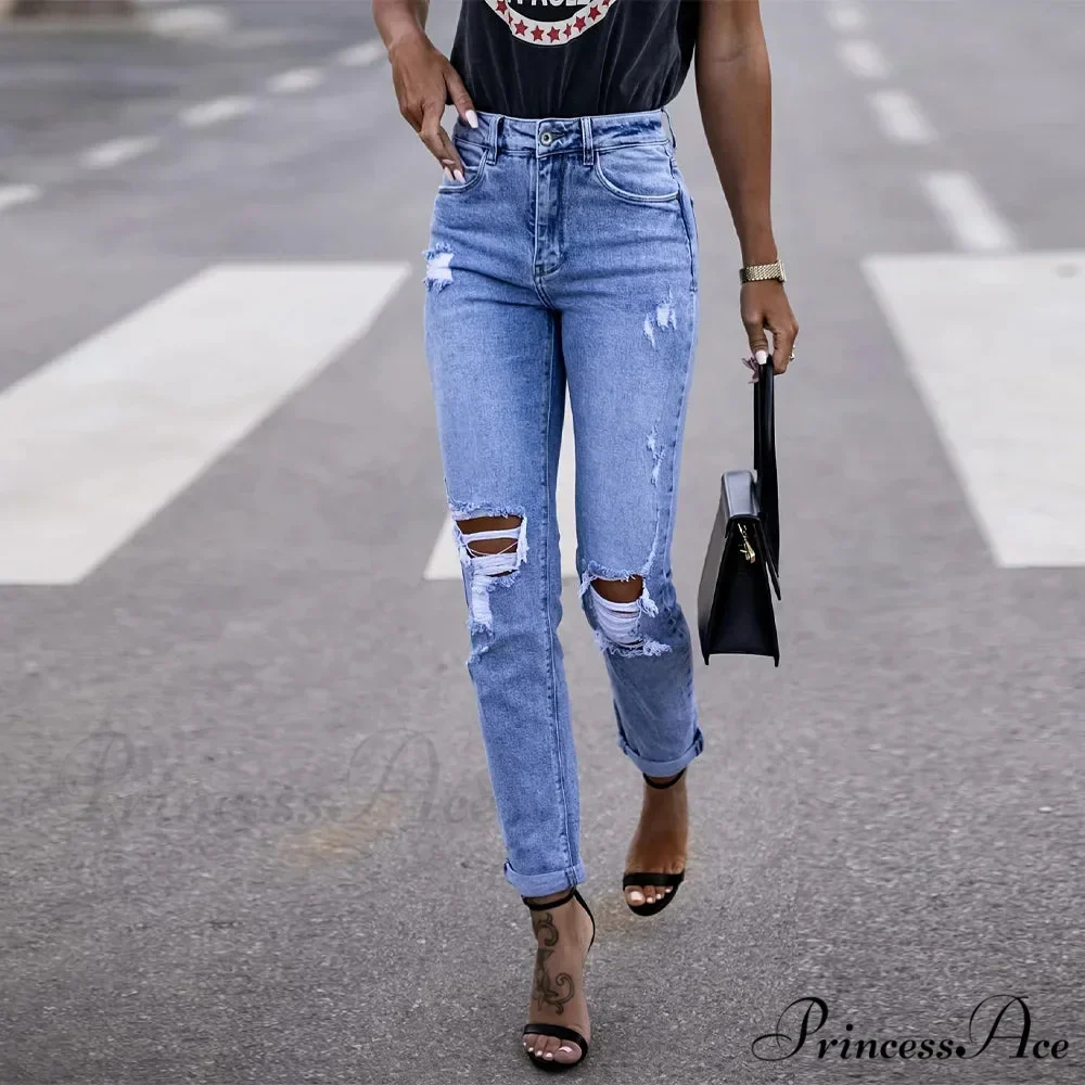 Elastic distressed leggings Jean - Image 6