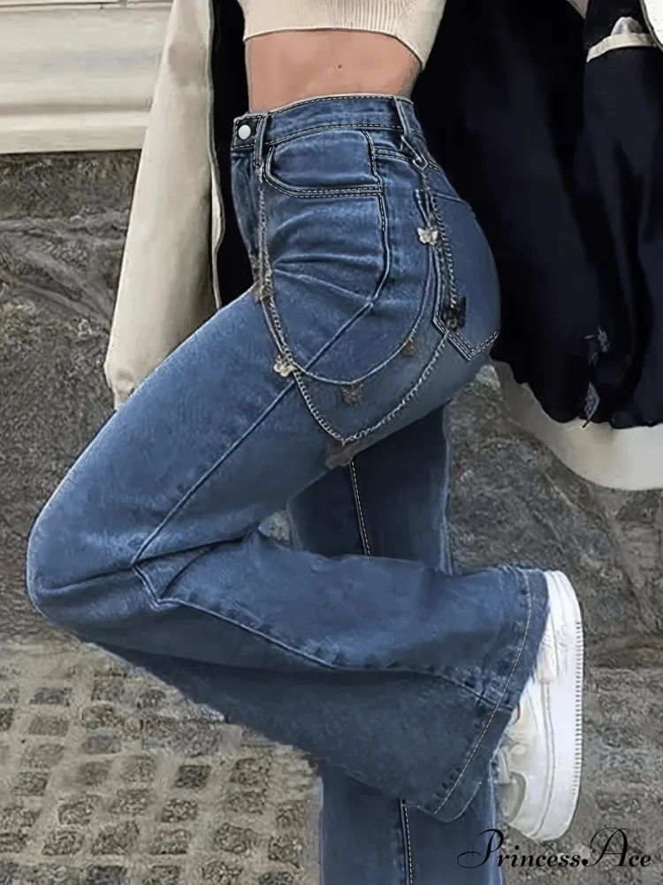 Women's Blue High-Stretch Skinny with Fit - Stylish and Comfortable Denim Jean - Image 2
