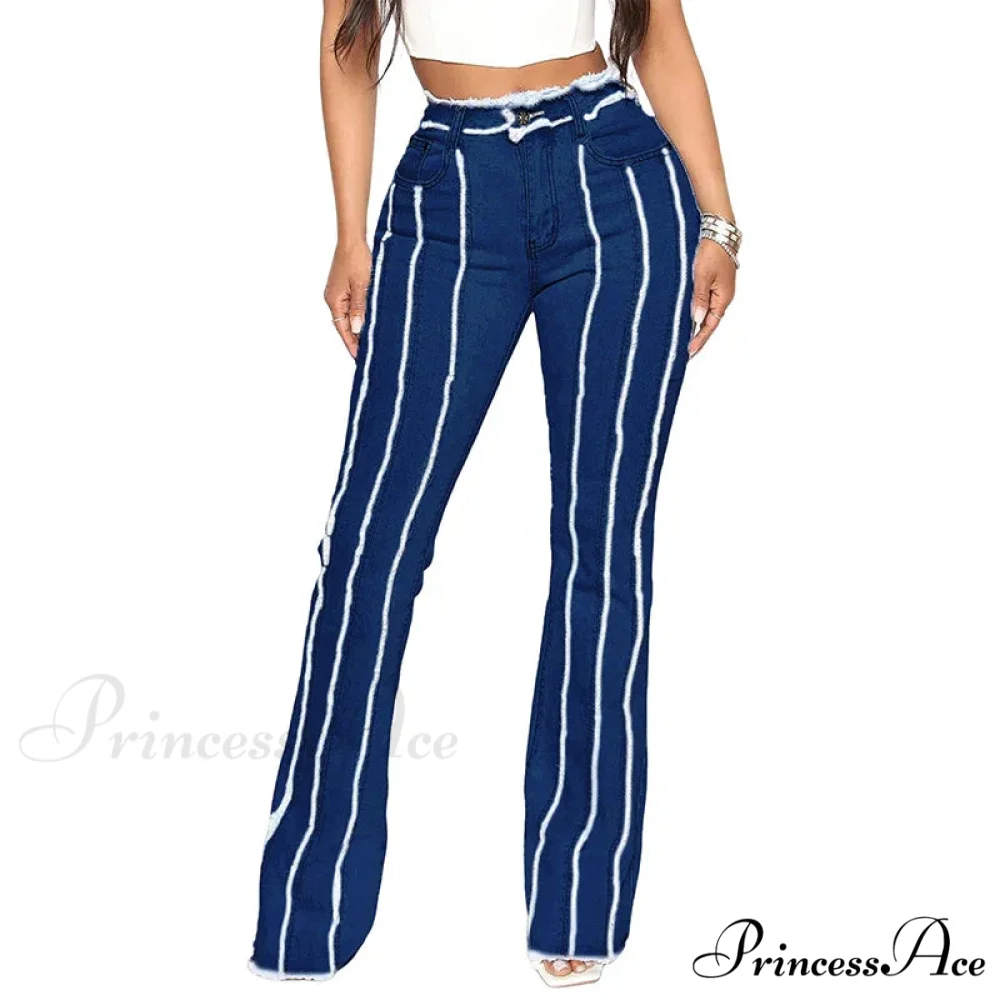 2024 Stretch Women's Vintage Fashion High Waist Flare Women Slim Spliced Bell Bottom Streetwear Wash Denim Jean - Image 3