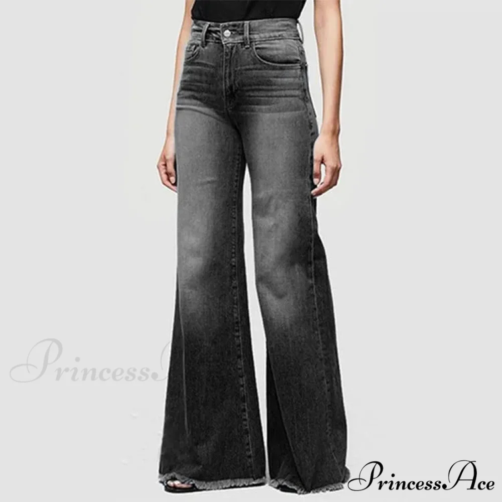 Flare Women High Waist Slim Vintage Fashion Streetwear Stretch Casual Full Length Loose Wide Leg Jean - Image 3