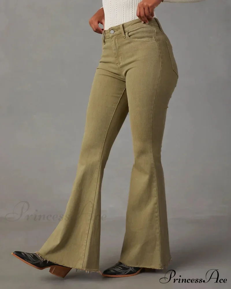 2024 Fashion Flare Women Streetwear 90s Vintage Wide Leg Denim Pantalones Mujer Pantalon Femme Camel Clothes Jean - Image 2