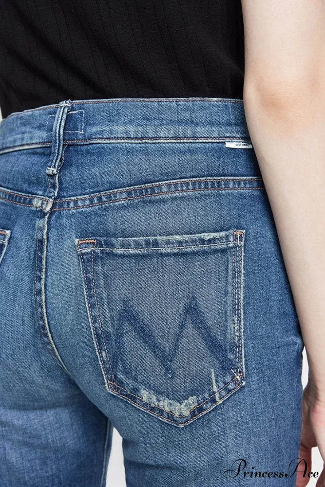 High Quality MO Zipper Women's Straight High Waist Fashion Female Ankle-length Denim 2024 Fall Winter Jean - Image 3