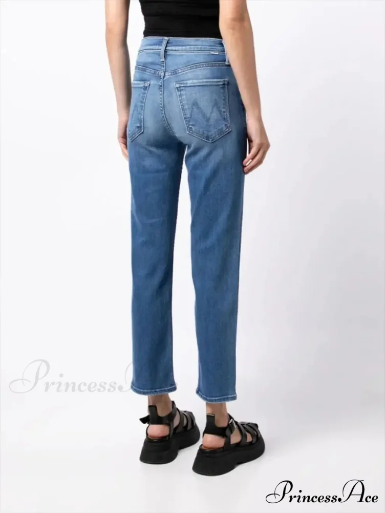 High Quality MO Zipper Women's Straight High Waist Fashion Female Ankle-length Denim 2024 Fall Winter Jean - Image 6