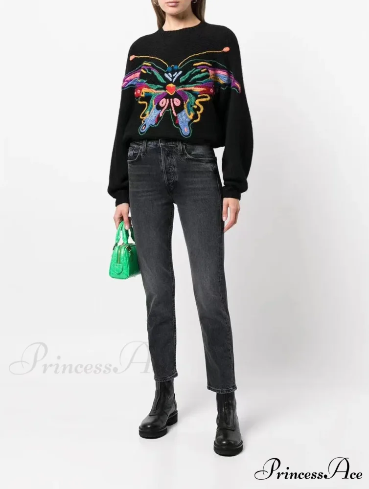 High Quality Stretch Women straight denim casual fashion ankle-length 2024 Fall Winter new Jean - Image 2