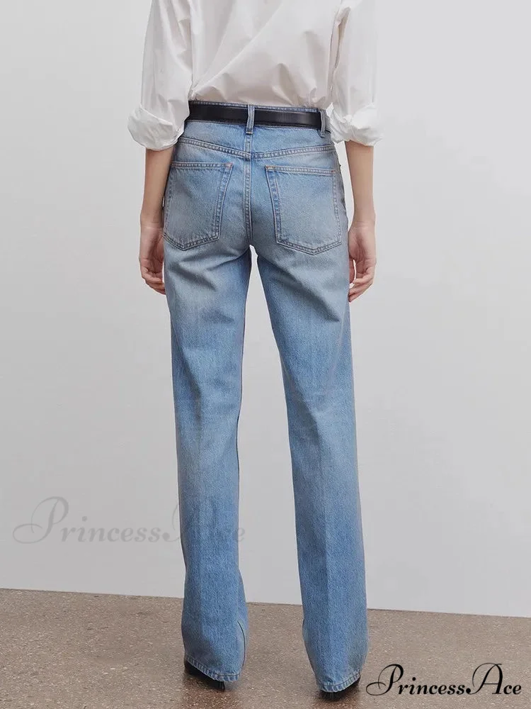 High Quality Women High-waisted All-match Light-colored Mopping Loose Straight-leg Spring and Summer New Jean - Image 2