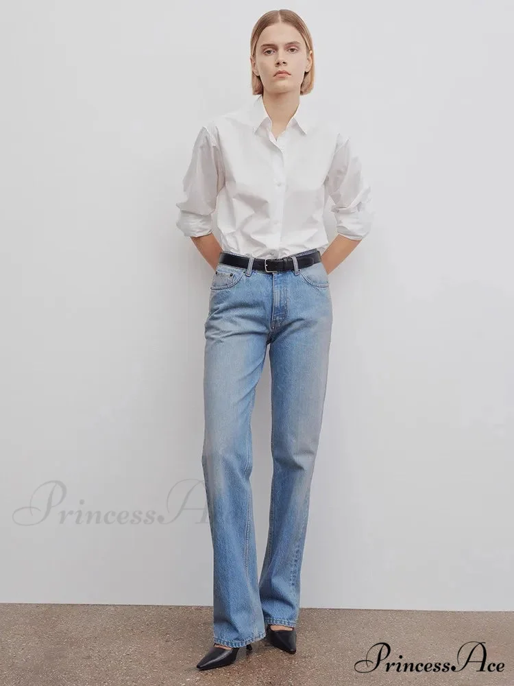 High Quality Women High-waisted All-match Light-colored Mopping Loose Straight-leg Spring and Summer New Jean - Image 4