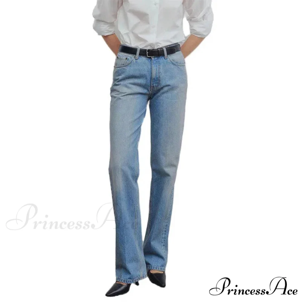 High Quality Women High-waisted All-match Light-colored Mopping Loose Straight-leg Spring and Summer New Jean - Image 5
