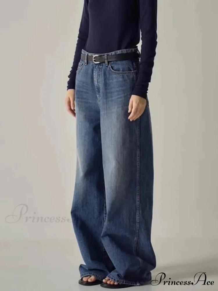 Spring Fall New High-waisted Wide-leg High Quality Long Baggy Y2K Jean - Image 2