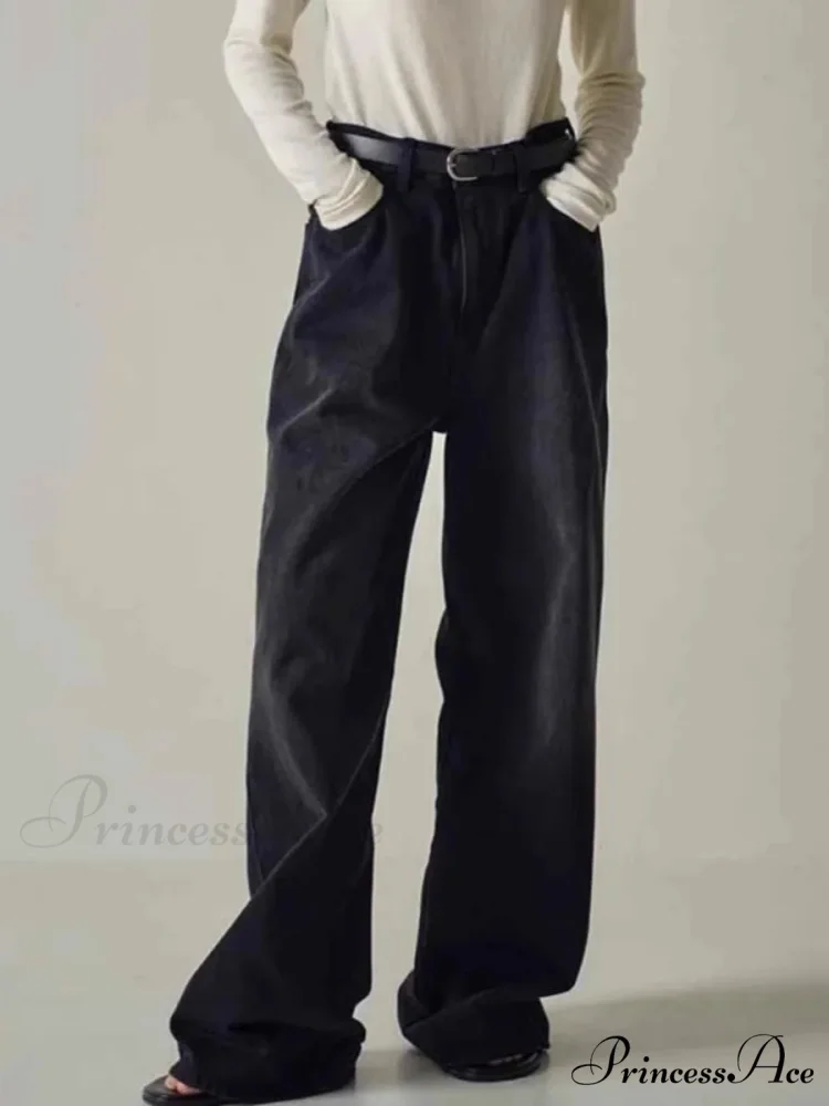 Spring Fall New High-waisted Wide-leg High Quality Long Baggy Y2K Jean - Image 4
