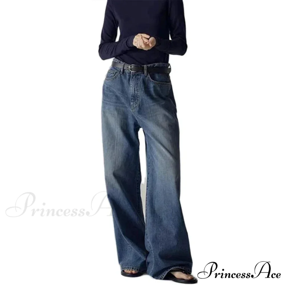 Spring Fall New High-waisted Wide-leg High Quality Long Baggy Y2K Jean - Image 6