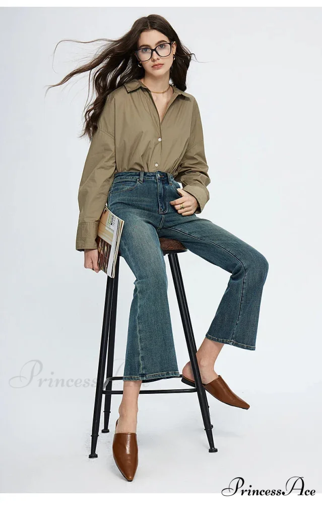 High Waisted Flare Skinny Strench Vintage Streetwear Denim 2024 Korean Fashion New Jean - Image 2