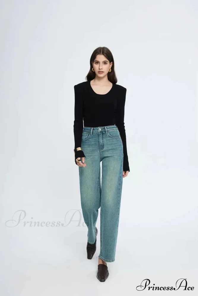 Straight Leg Denim Pant New Korean Straight Woman Female Spring 2024 Jean - Image 6