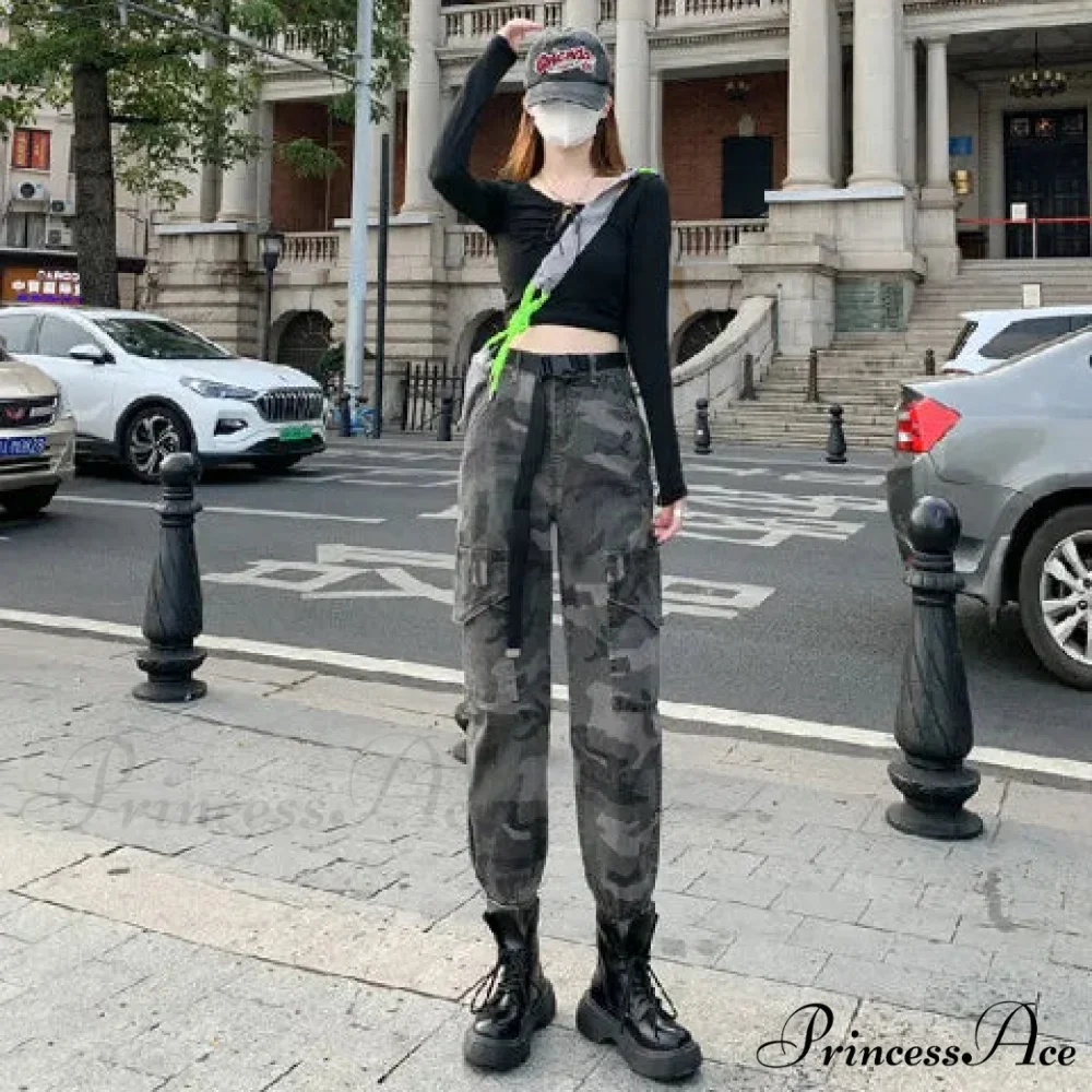 Winter Thick Warm Vintage Elastic Waist Wide Leg Loose Casual Denim Harem Denim Jean - Image 2