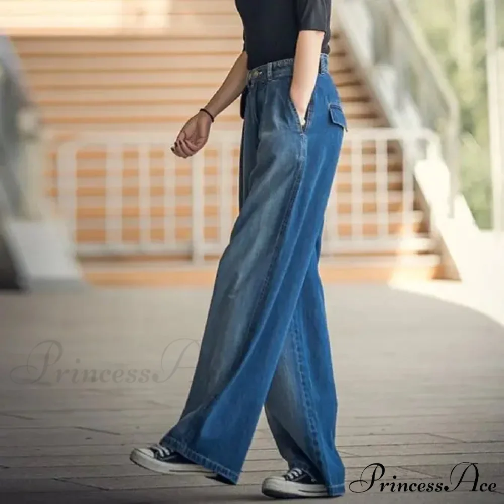 85kg Oversize High Waist Denim Baggy Wide Leg Wash Mother Spring Korean Vintage Straight Streetwear Jean - Image 5