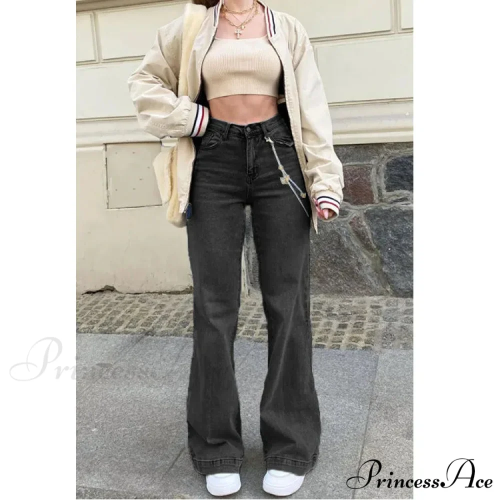 Casual Women's Flare High Waisted for Woman Streetwear Flared Denim 2024 Spring Summer Jean - Image 2