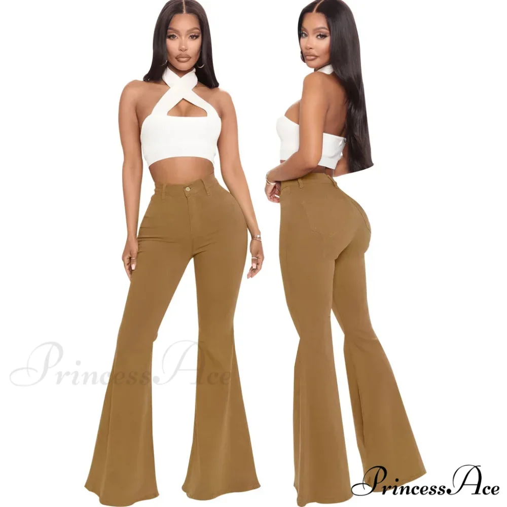 Stretch Slim Flare for Women Pink Bell Bottom 2024 High Waist Skinny Boot-cut Denim Woman Jean - Image 11