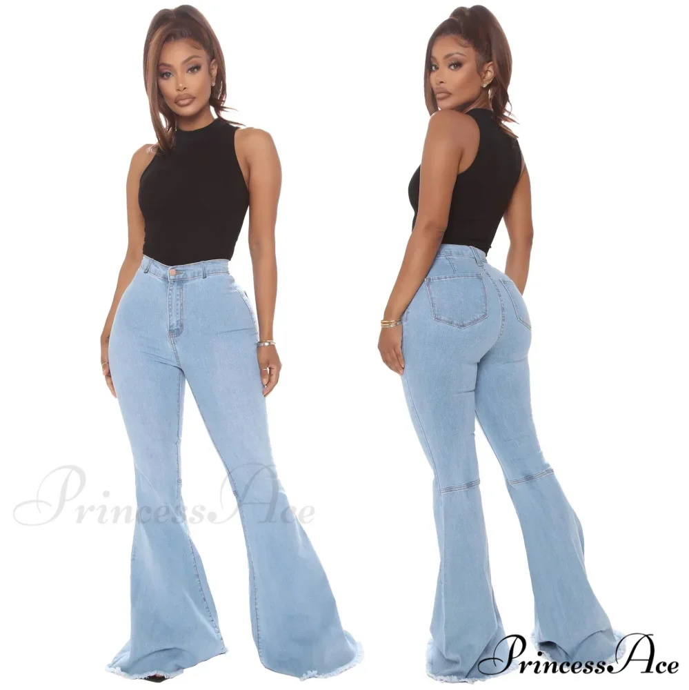 Stretch Slim Flare for Women Pink Bell Bottom 2024 High Waist Skinny Boot-cut Denim Woman Jean - Image 9