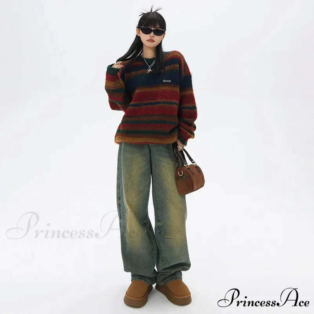 Wide Y2k Vintage Baggy Distressed Streetwear Denim Jean - Image 2