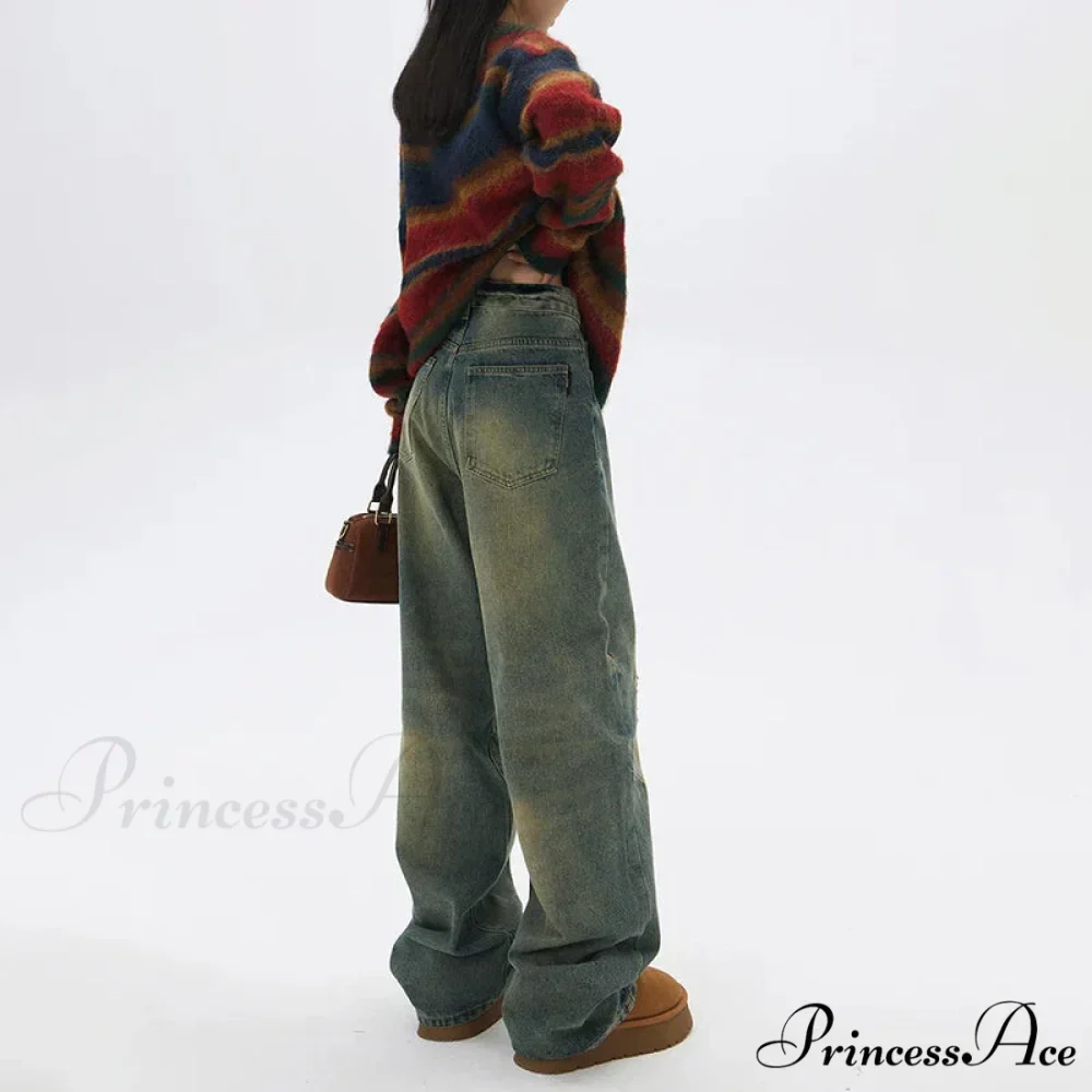 Wide Y2k Vintage Baggy Distressed Streetwear Denim Jean - Image 4