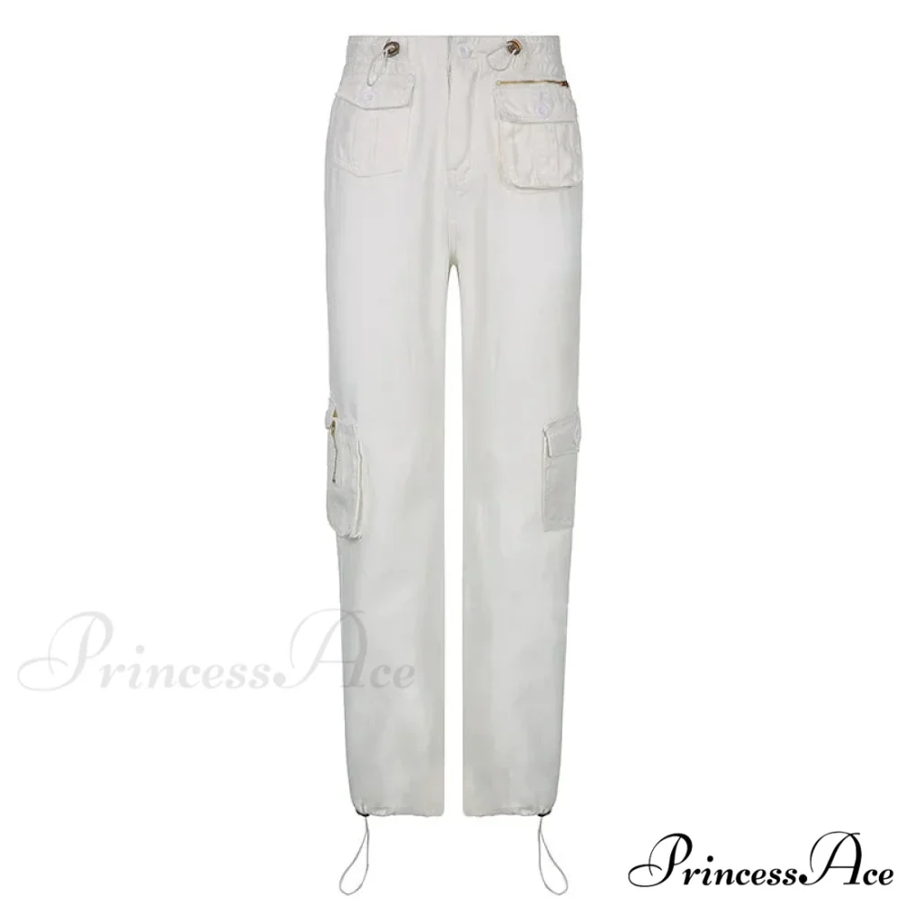 Vintage Cargo Baggy Streetwear Pockets Wide Leg Low Waist Casual Loose Y2k Denim Jean - Image 10