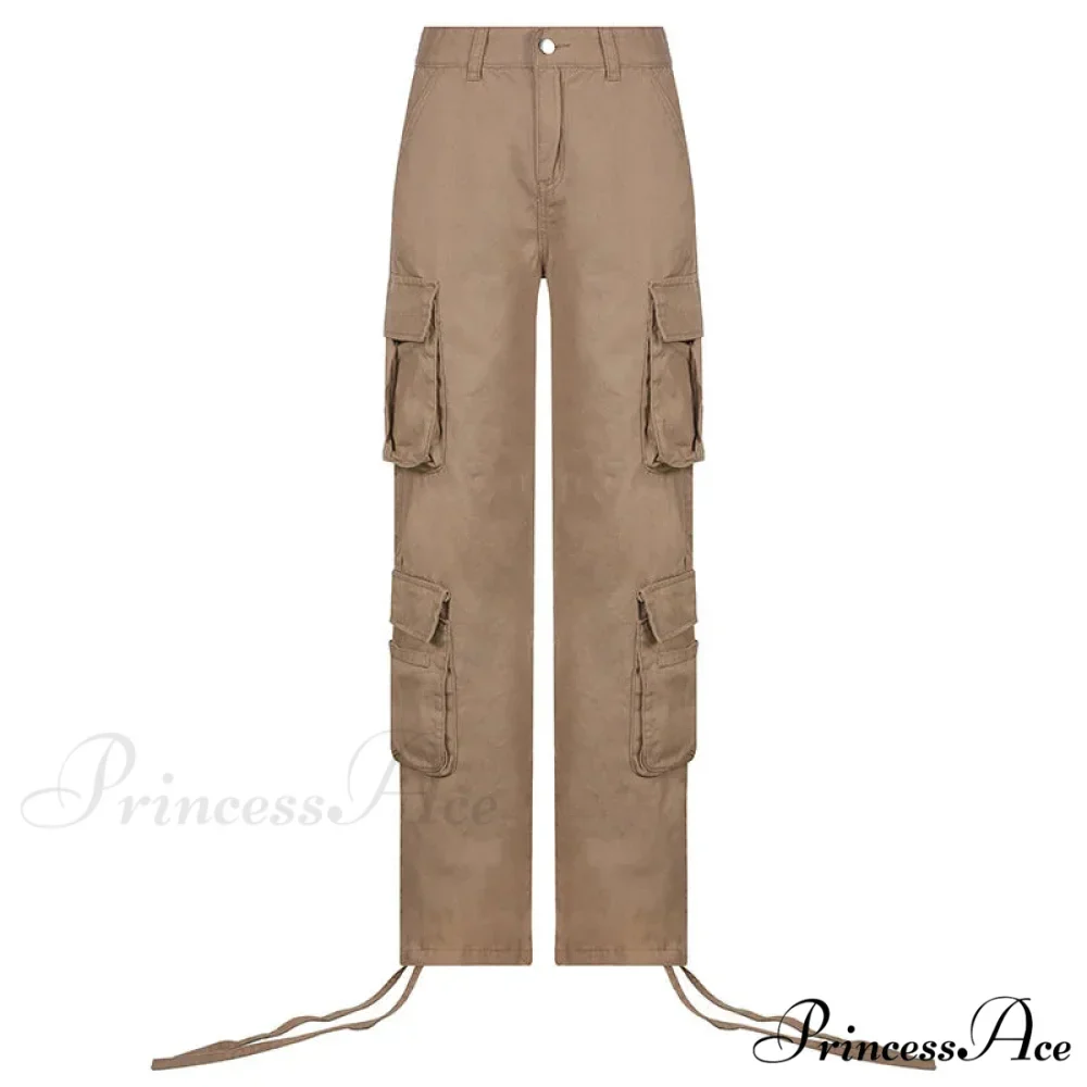 Vintage Cargo Baggy Streetwear Pockets Wide Leg Low Waist Casual Loose Y2k Denim Jean - Image 4
