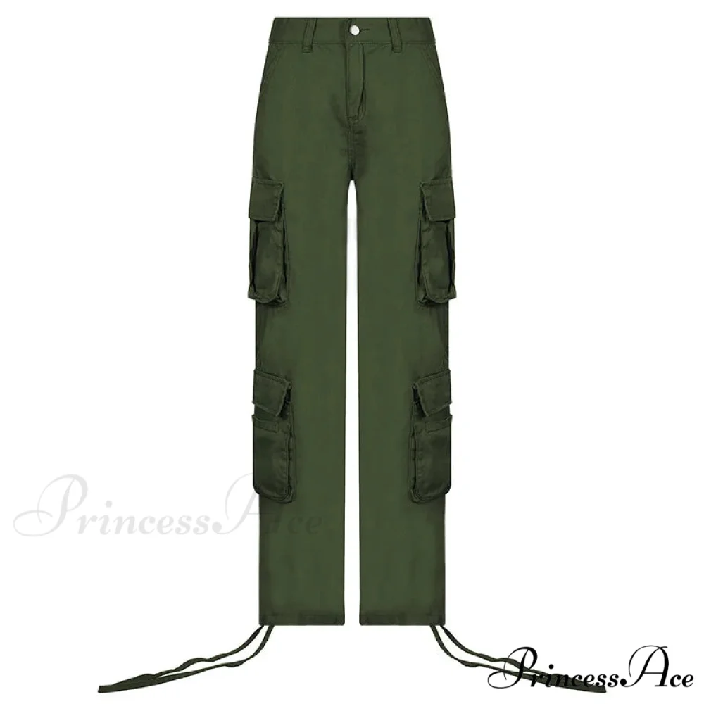 Vintage Cargo Baggy Streetwear Pockets Wide Leg Low Waist Casual Loose Y2k Denim Jean - Image 5
