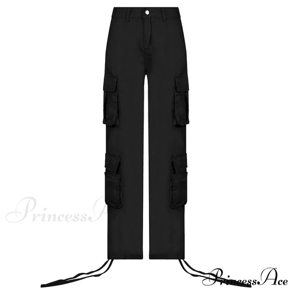 Vintage Cargo Baggy Streetwear Pockets Wide Leg Low Waist Casual Loose Y2k Denim Jean - Image 6