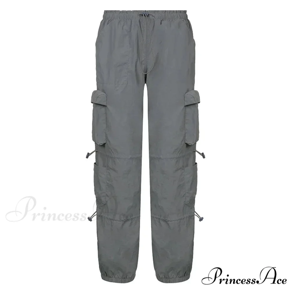 Vintage Cargo Baggy Streetwear Pockets Wide Leg Low Waist Casual Loose Y2k Denim Jean - Image 8