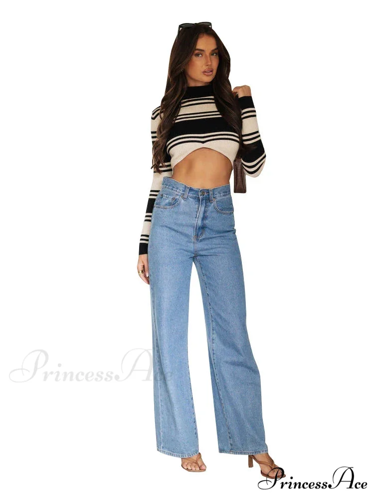 European and American Women's Washed Fashion Long Basic Straight-leg Pants All-match for All Seasons Jean - Image 3