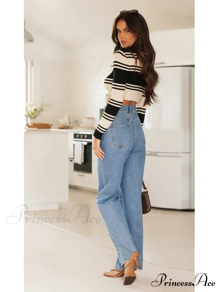 European and American Women's Washed Fashion Long Basic Straight-leg Pants All-match for All Seasons Jean - Image 4